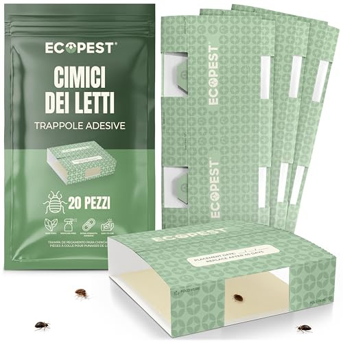 Bed Bug Glue Traps – 20 Pack | Sticky Pest Control Trap and Bed Bug Killer | Adhesive Crawling Insect Interceptors, Trap, Monitor, and Detector for Treatment of Bed Bugs and Other Indoor Pests