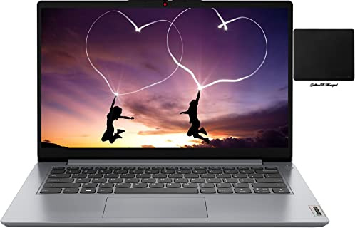 Lenovo Computer portatile 14 1i HD, Intel Dual Core Celeron N4020, 4 GB di RAM, webcam, HDMI, 1 anno Office 365, pacchetto eMMC da 64 GB con SSD NVME da 128 GB e tappetino per mouse GalliumPi, grigio