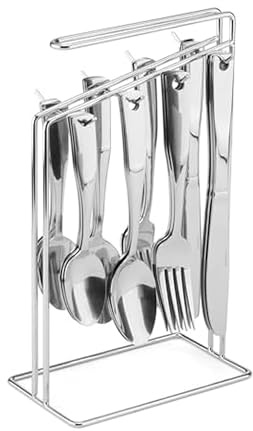 International Silver Piccadilly Besteck-Set aus Edelstahl, mit Drahtbehälter, 24-teilig