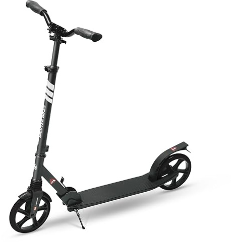 Sawyer Bikes - Patinete Ajustable con Suspensión - Niños +10 Años y Adultos (Negro)