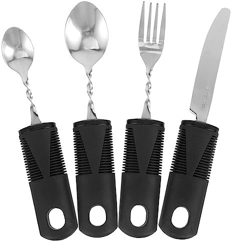 Utensilios Adaptables 4 Uds. Tenedor Flexible Cuchara Y Cubiertos De Fácil Agarre Ayudas Para Comer Para Temblores De Ancianos
