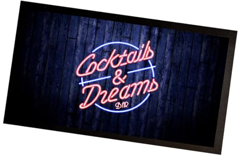 Artylicious Cocktails & Dreams CD103 Tapis de bar Effet bois Bleu
