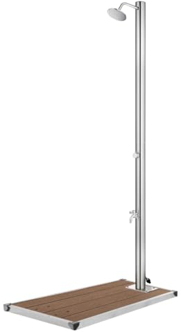 DIGBYS Gartendusche mit braunem Boden 220 cm Edelstahl
