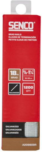 SENCO A209809R 1,6 cm – 3,8 cm 18 Gauge, verzinkte Oberfläche, 1.200 Stück