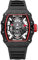 FEICE Uhren Herren Skeleton Automatikuhr Herren Uhren Saphirglas Mechanische Unregelmäßiges Gehäuse Fluorkautschukband Wasserdicht Sport Schwarz