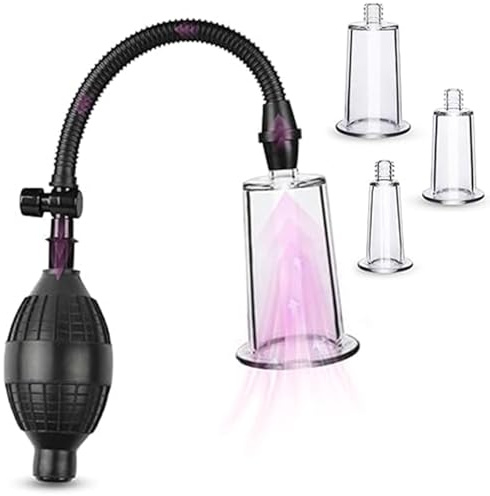 BDSM Nippelsauger Nippel Sucker Set,Brustpumpe Vakuumpumpe mit 3 Starke Nippel Pump,Extrem Saugkraft Sex Bruststimulation Brust Vergrößerung,Sexspielzeug Extreme für Frauen Paare (A)