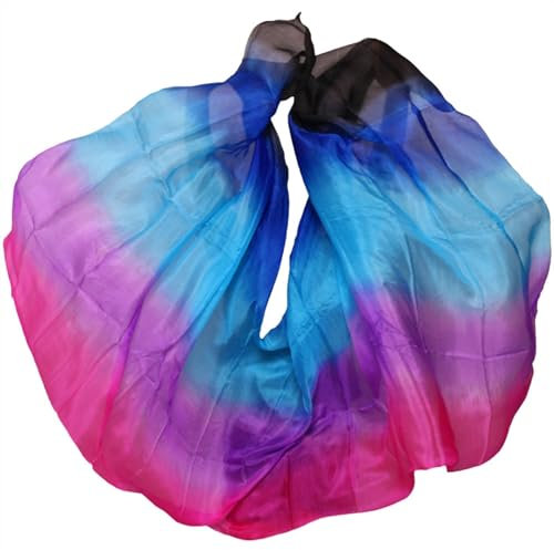 Bauchtanz Schleier Seidenschleier Schal Damen Schal Kostüm Accessoire Bauchtanz rein natürlicher Schleier handgefertigt gefärbter Seidenschleier. Bauchtanz Schleier Halbrund ( Color : Color 19-dz , Si