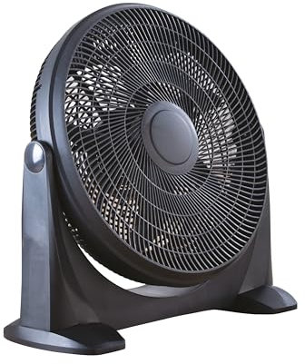 Daewoo 20 Inch Floor Fan, High Velocity, Portable With Carry Handles, Tilt Up And Down, 3 Speed Settings, Sturdy Base With Feet, 5 Blades, Fan Guard, Plastic, Black, For All Floors