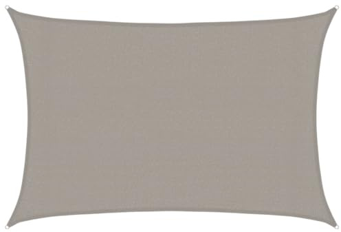 vidaXL Vela Parasole 160 g/m² Rettangolare Grigio Chiaro 3x4 m in HDPE, Vela ombreggiante, Ombra da Patio, tettoia ombreggiante, Vela da Giardino