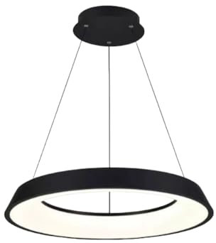 GASIASHOP SRL UNIVERSO LAMPADARIO LED SMD A SOSPENSIONE DESIGN CIRCOLARE 43W COLORE BIANCO/NERO CCT 3 IN 1 TEMPERATURA LUCE SELEZIONABILE (NERO)