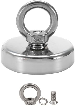 1 Piezas Imanes,Imanes de Neodimio, Imanes de Pesca, Gancho Magnético, Imán Redondo, Imanes de 42 mm, con Perno de Ojo de Elevación para Pesca Magnética, Salvamento de Río, para Exteriores Familia