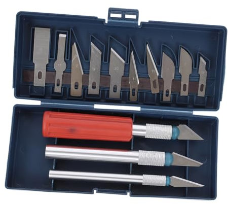 PHENOFICE 13stücke Schnitzmesser Set Mit Graviermesser Und Ritzmodell-reparaturwerkzeug Inklusive Skalpellmesser Für Schneiden Und Basteln Geeignet Für Holz Pappe Und Kunststoff Blau