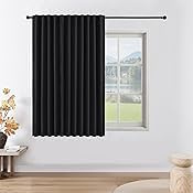 Joydeco Blickdichte Vorhänge mit Schlaufen Gardinen 1er Set,Verdunkelungsvorhang Schwarz Thermovorhang Hitzeschutz, Schlaufenschal für Schlafzimmer Wohnzimmer 1 Stück