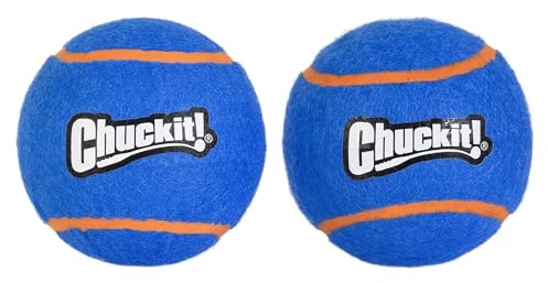 Chuckit! Quietschendes Tennisball-Hundespielzeug, Größe XL (8,9 cm Durchmesser), 2 Stück, für Rassen ab 100 kg | Macht ein quietschendes Geräusch, für Hunde mit einem Gewicht von 0 bis 100 Pfund