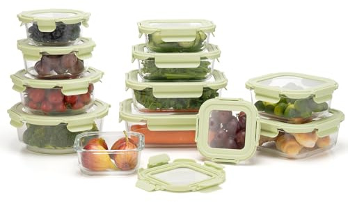 QuaLife Glas-Frischhalteboxen-Set, 12-teilig, 3 Formen (Rund, Quadratisch, Rechteckig), 4 Größen, Auslaufsicher, Stapelbar, BPA-frei, Mikrowellen- & Spülmaschinengeeignet, Ideal für Meal Prep