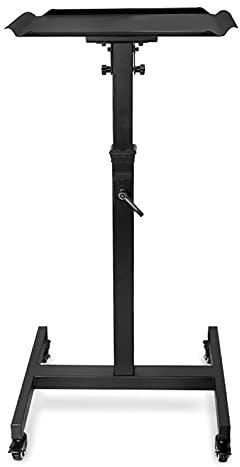 CWCQGH Trépied pour projecteur Support de projecteur Chariot Roulant avec Plateau ventilé Chariot de présentation pour projecteur à Hauteur réglable Supporte jusqu'à 66 LB Support DJ Noir
