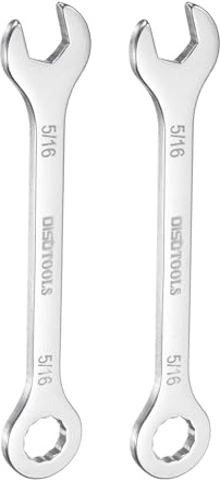 QUARKZMAN 2 Pezzi Chiave Combinata Sottile 5/16 Mini Chiave Combinata | Acciaio Inossidabile 30Cr13, Temprato Lucidato, Con Offset 12-Punti Box End e Estremità Aperta Angolata a 15°