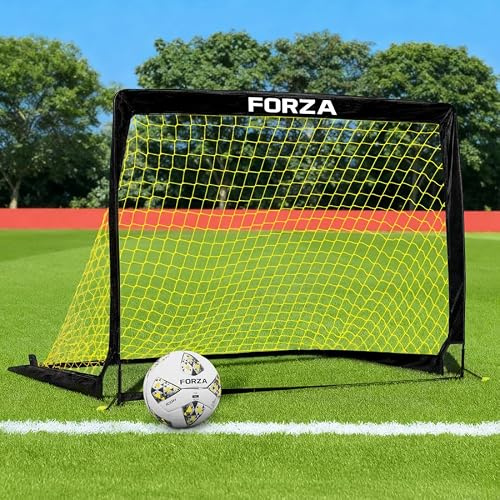 FORZA Pop-Up Fußballtor – 1er oder 2er Set | Klappbares Tor für Kinder | 3 Größen | Tragbares Fußballtor für Garten & Park | In Minuten aufgebaut (Einzeltor, 1,5m x 1x1m)