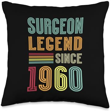 Surgery Legend 1960 66 Years Scalpel 66th Birthday Surgeon Throw Pillow