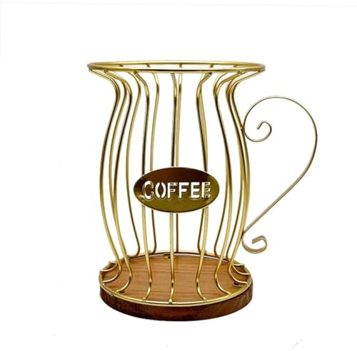 AYYCILIDR Portacapsule di caffè in ferro e legno, a forma di tazza, tavolo, cestino