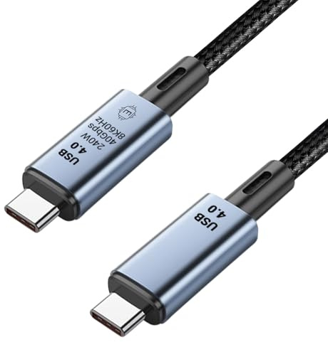 Thunderbolt 4 Kabel 2m, USB-C Thunderbolt 4, 40 Gbps High-Speed, USB 4.0, Kabel für Datenübertragung, 8K60Hz Videoausgang