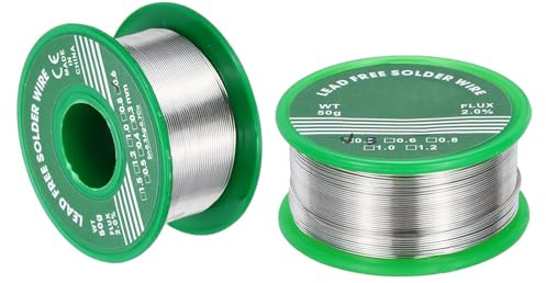 QUARKZMAN 2 Piezas De Soldadura Con Núcleo De Colofonia, 50g Estaño Con Núcleo De Flux 0.3mm Y 0.6mm Para Soldadura Eléctrica