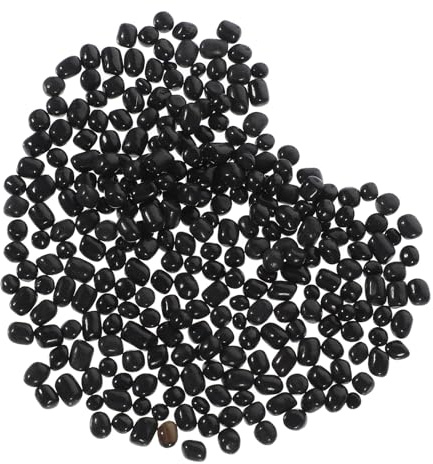 Hohopeti Grava de Vidrio Negra Pulida para Acuarios y Bonsáis Decorativa y Duradera Arena para Peceras y Piedras de Cristal para Paisajismo y Jardinería Paquete