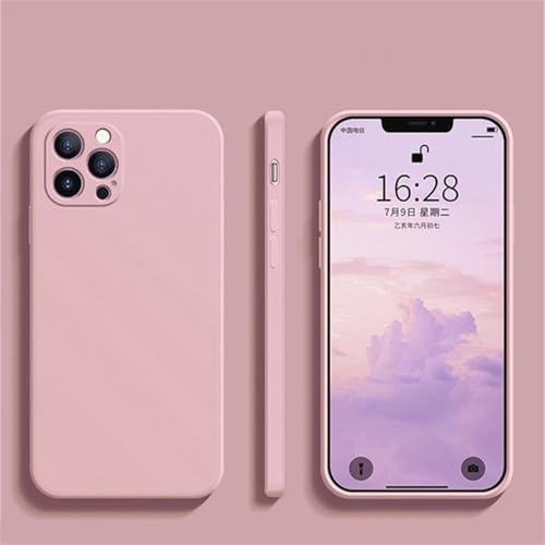 CIBOS Per iPhone 16 15 14 13 12 11 Pro Max X XR 7 8 Plus Custodia morbida in silicone liquido, rosa, per iPhone 13 MiNi