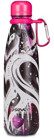 Seven Borraccia Termica, Bianco, 500 ml, Acciaio Inox, Bpa free, Tenuta stagna, Mantenimento temperatura caldo 12h reddo 24h, Riutilizzabile, Per bambini e ragazzi, Scuola, Sport, Viaggi
