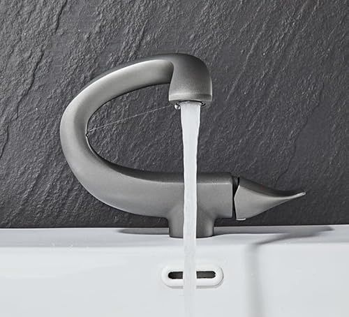 LYGSWDB Countertop Basin hot and Cold Water Faucet, Bathroom Toilet, Washstand, hot and Cold Water Faucet, Gray - Low