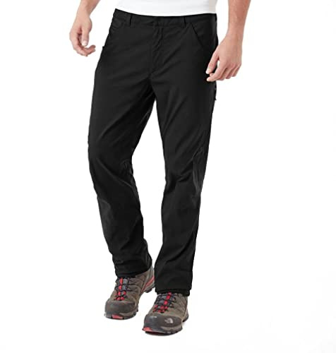 Berghaus Men's Ortler 2.0 Walking Trousers | Water Resistant | Comfortable Fit | Breathable Full Leg Trousers, Black/Black, 34 32