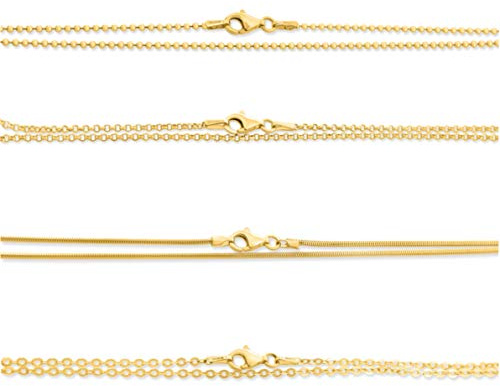 Halskette 70cm Kette aus 925 Sterling Silber vergoldet Kugelkette Erbskette Schlangenkette Ankerkette goldene Kette Gliederkette Kette ohne Anhänger online kaufen Kette Gold