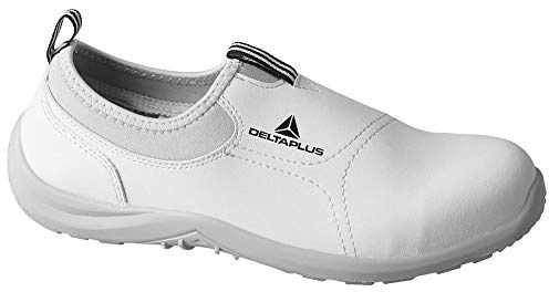 Delta Plus-Miami - Zapatos de lona para hombre y mujer, puntera de acero, entresuela S2, talla 40, color blanco