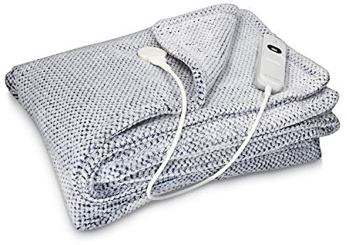 Navaris XXL Heizdecke Wärmedecke - Heizdecke mit Abschaltautomatik - Electric Blanket - Beheizbare Decke - Heated Blanket - 180x130 cm - Waschbar - Wärmedecke elektrisch - Blau