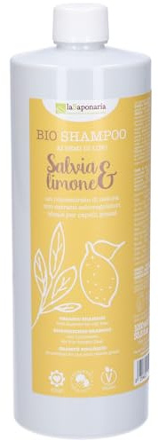 La Saponaria – Shampoo Bio Salvia e Limone | Shampoo delicato riequilibrante per capelli grassi e lavaggi frequenti, con ingredienti biologici e formula naturale (1 l)