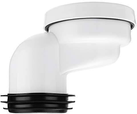 FEVERWORK 100mm PVC Offset Misaligned Toilet WC Waste Pan Connector Bowl Smooth Soil Pipe