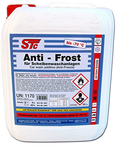 STC Waschanlagenzusatz Winter Scheibenreiniger 5 L – bis -70°C | Konzentrat, Antifrost – inkl. Klarsicht Konzentrat – Scheibenfrostschutz & Gefrierschutzmittel fürs Auto