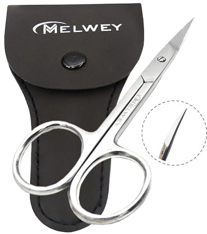 MELWEY Curved Small Hair Scissors 3.7- Pubic Hair, Facial & Beard Scissors