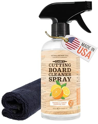CLARK'S Wood Surface Cleaning Spray (New Formula) with Microfiber Cloth Included - Approved for Daily use - All Natural