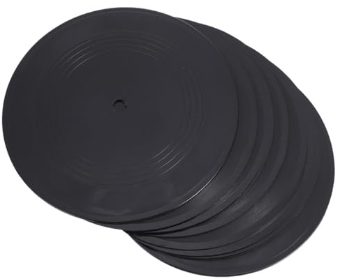 Milisten Pack de 10 Discos de Vinilo Decorativos de 7 Pulgadas - Decoración de Pared Retro Vintage para Hogar, Sala de Estar y Bar - Adornos de Vinilo Negro para Fiestas Temáticas y Ambiente Musical