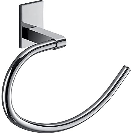 Gedy G-Singapore, Porta Asciugamani ad Anello, Colore Cromo, Porta salviette in Acciaio Inox e Cromall®, 10 Anni di Garanzia, Design R&S, Misure 16,3 x 22,3 x 6,6 cm