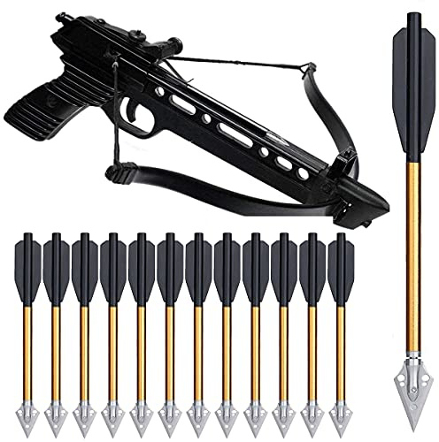YAMAXUN 6,3-Zoll-Aluminium-Armbrustbolzen Pfeile Mit Schlagbolzen 50-Pfund Und 80-Pfund, Für Mini-Armbrust-Jagdpistole Präzisions-Zielpfeil-Bogenschießen,24 Pack - Keine Armbrust