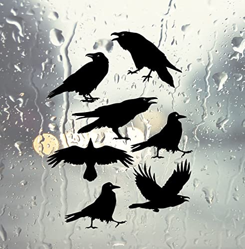 myrockshirt Raben Set Vögel Vogel Set Rabe Aufkleber Wikinger Nordic Viking Skandinavien Sticker
