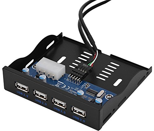 Jectse FFD4USB-F01 USB2.0 Floppy Front Panel,4-Port Front Panel USB Hub,3,5'' Diskettenschacht 9 Pin auf 4 Schnittstelle USB 2.0 HUB für Computer