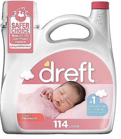 Dreft Baby Liquid Laundry Detergent, Fights Stains, Removes Odors, 114 loads, 150 fl oz