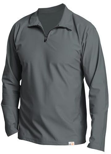 iQ-UV Shirt für Herren Langarm mit Reißverschluss Weiß 4XL – Rashguard für Herren mit Sonnenschutz für Aktiv- und Wassersport – Schwimmshirt für Herren – Atmungsaktiv und schnelltrocknend