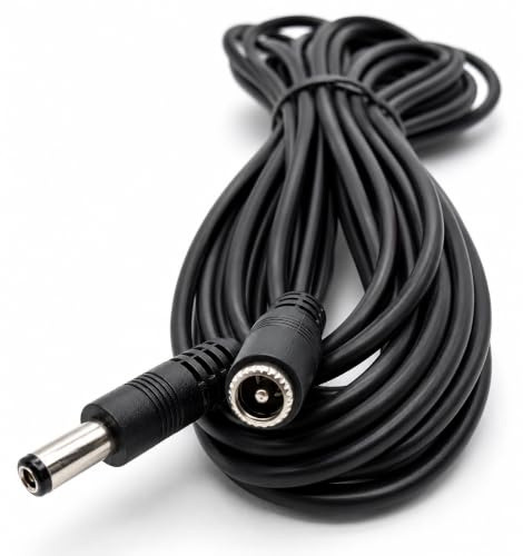 DRUT Male to Female Power DC Connector, 10m 2.5mm x 5.5mm | Extension Cable Lead for CCTV Cameras, LED Lights, 33ft