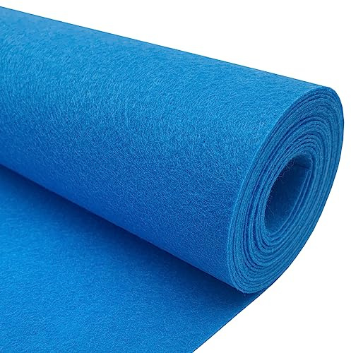 EDGEAM 300x40cm Filzstoff Bastelfilz Bunte Filzrolle Polyester Filz 1mm Dick für Kissen Filzunterlage DIY Handwerk Patchwork Nähen Projekte (Blau)