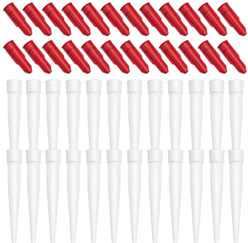 24 Gruppi Beccucci Silicone, Punte Silicone, Beccuccio per Silicone per Pistola Silicone, Cartucce Silicone, Ugelli per Silicone, Punte di Ricambio per Sigillante Adesivo e Pistola per Silicone