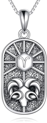 YAFEINI Sternzeichen Widder Kette Damen 925 Sterling Silber Widder Konstellation Anhänger Halskette Schmuck Geschenk Astrologie Horoskop